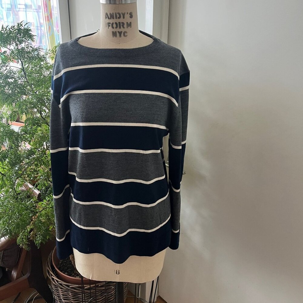 ONS Men's‎ Merino Wool Striped Sweater Size Medium